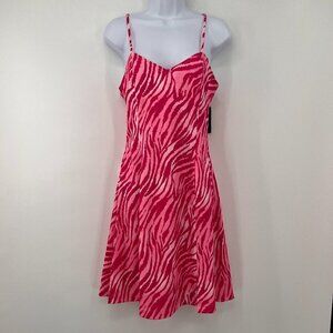 Vivienne Hu Pink Animal Print Lined mini Dress Women's Size 6 NWT